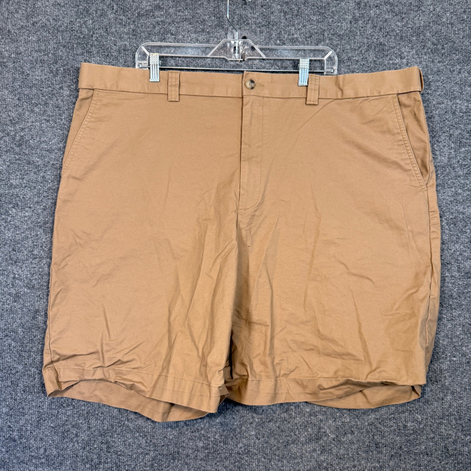 Oak Hill Shorts Mens 48 Beige Khaki Chino Flat Front Classic Casual Belt Loops